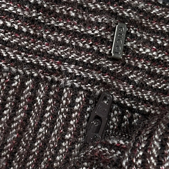 Vintage Y2K Gucci Wool Herringbone Midweight Brown Flannel Slim Pants Mens 48 - Picture 10 of 11